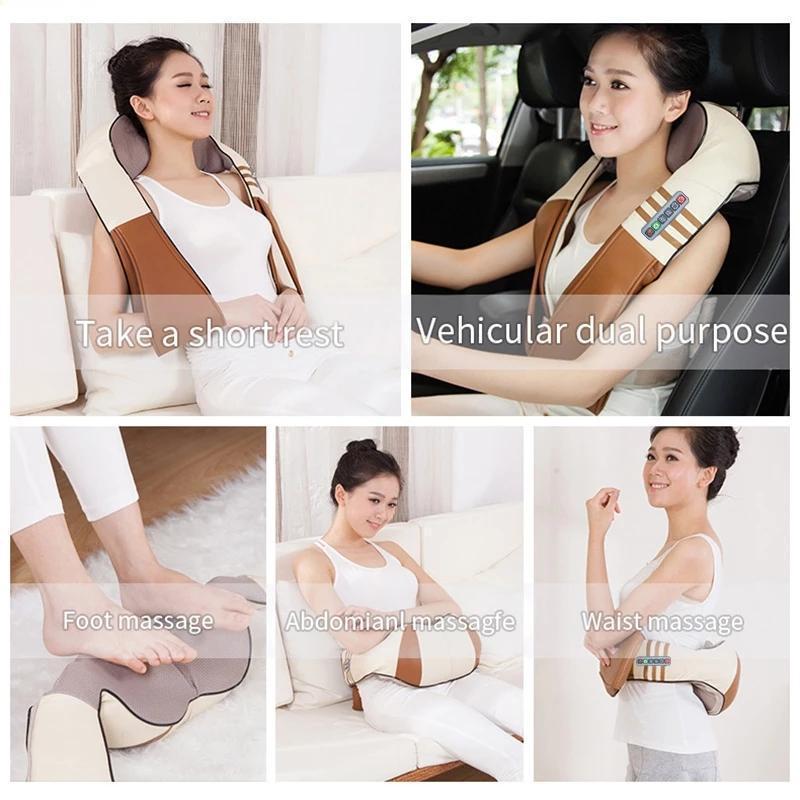 "Portable Shiatsu Back Neck Shoulders and Full Body Massager With Heat"