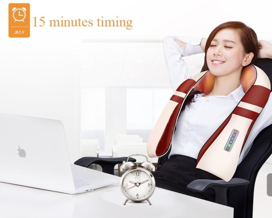 "Portable Shiatsu Back Neck Shoulders and Full Body Massager With Heat"